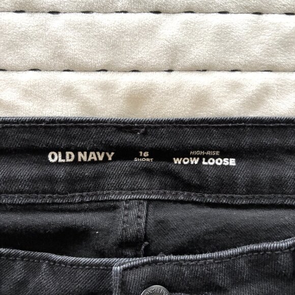 Old Navy High-Rise WOW Loose Jeans Sz 16 Short Black - Picture 5 of 7